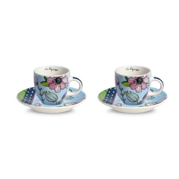 SET 2 TAZZE CAFFE' LE PUPAZZE AZZURRO ML100