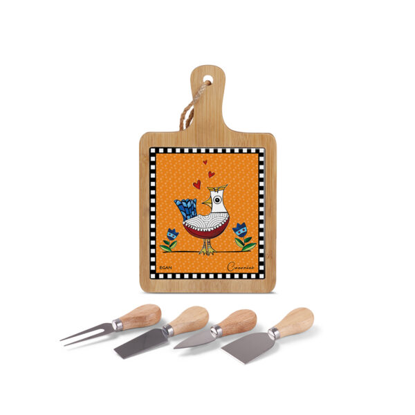 Set Tagliere e Coltelli da formaggio Cocoricò