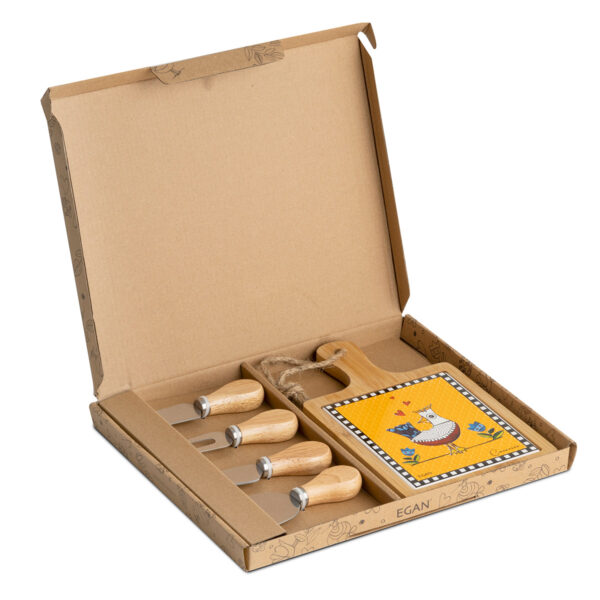 Set Tagliere e Coltelli da formaggio Cocoricò - immagine 2