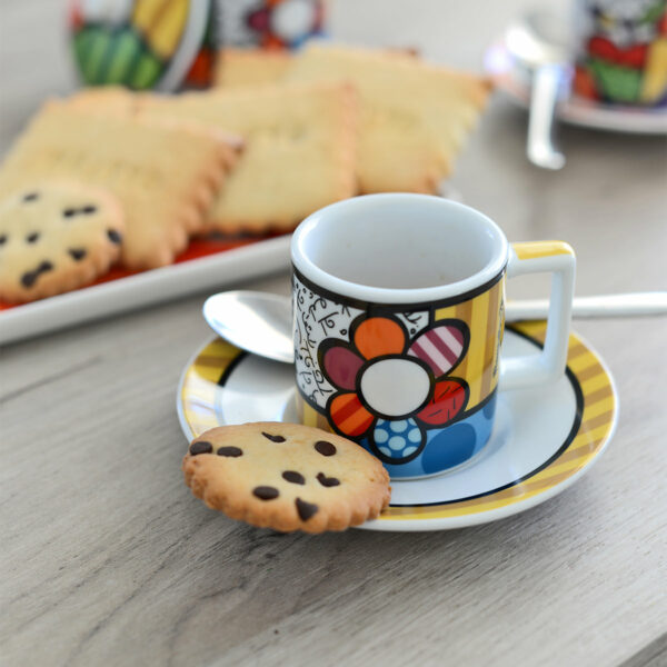 Set 2 tazze da caffè con piattino Britto Fiore - immagine 2