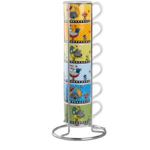 Set da 6 Tazzine da Caffè Cocoricò + Metalrack