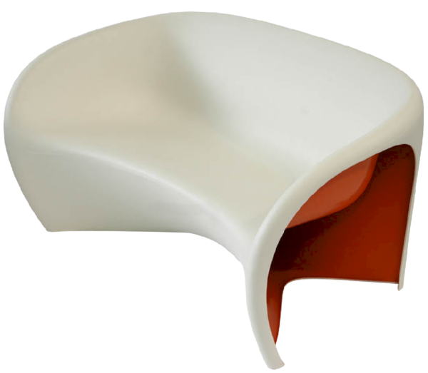DIVANO MT2 BIANCO SABBIA/ROSSO PANTONE 186C