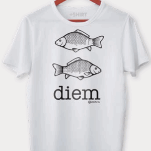 T-shirt 100% Cotone Bianco "Carpe Diem" Tg.XL