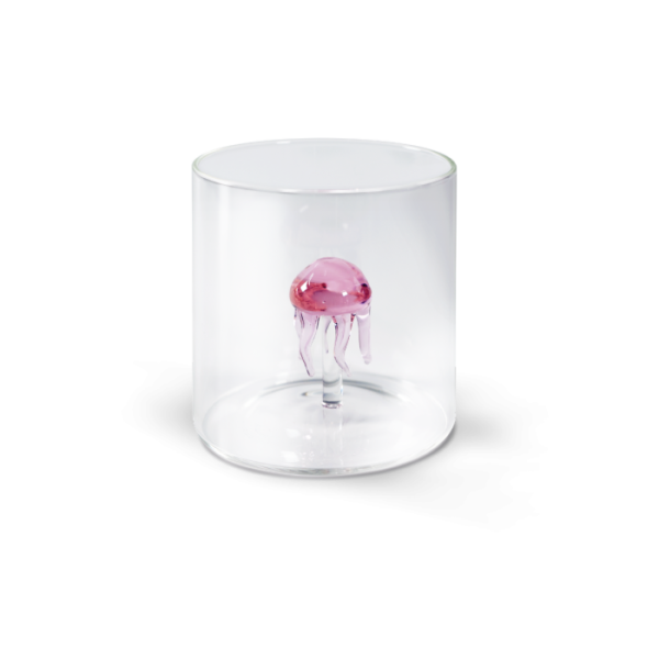 Bicchiere in vetro Borosilicato 250 ml. Decoro Medusa.