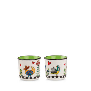 Set 2 bicchierini "Cocoricò" verde 90ml