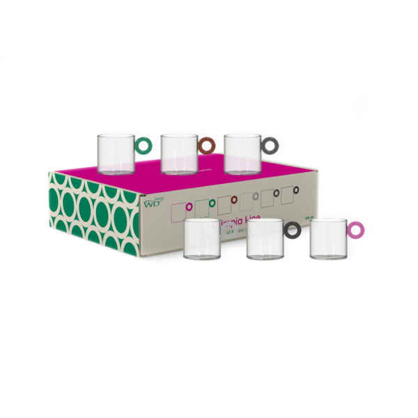 Set 6 Tazze da Caffè in Vetro Borosilicato