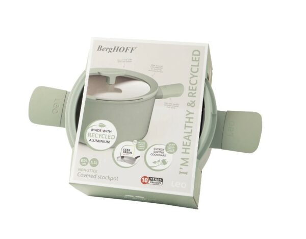 Pentola antiaderente con coperchio "Balance Sage" 24x14cm - immagine 2