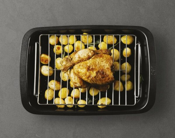 Rostiera antiaderente con griglia estraibile Graphite 42x28cm - immagine 2