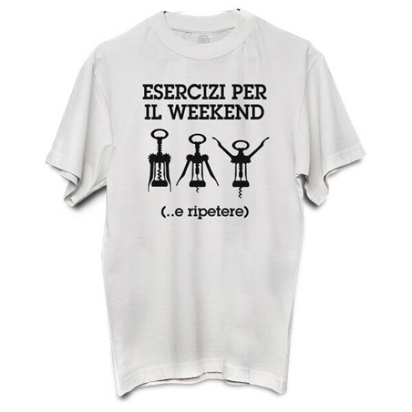 T-Shirt in Cotone "Esercizi per il Weekend" Tg. S