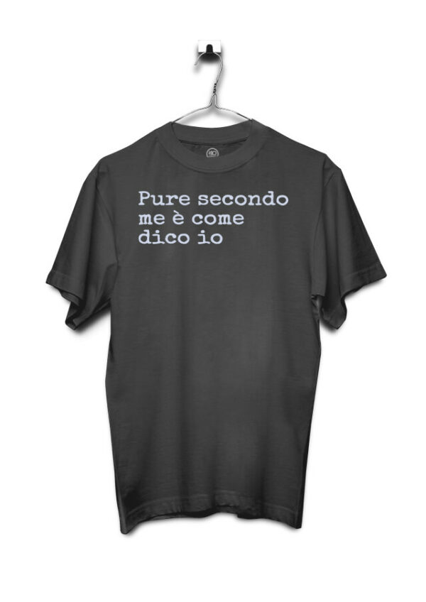 T-shirt  in cotone “Pure Secondo Me” Grigio Tg. S
