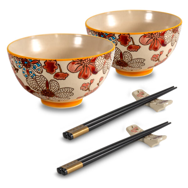 Set 2 coppette + bacchette e poggia bacchette colore Rosa