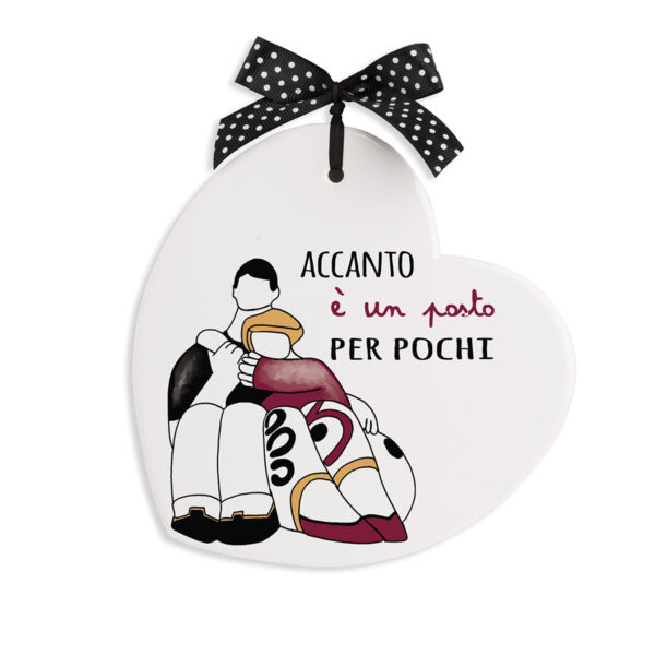 Formella pensieri e parole Cuore "accanto" 14x14