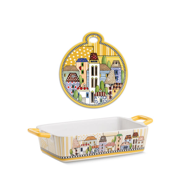 Set Sottopentola+ Pirofila "Paese Mio" Giallo