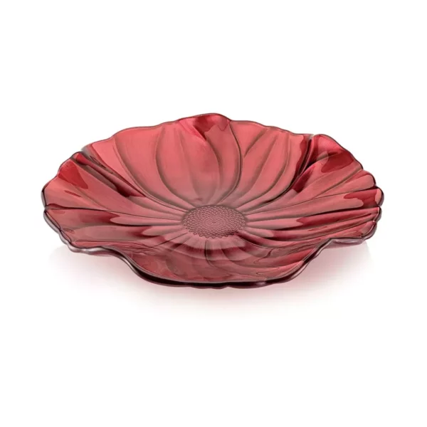 "Magnolia" Piatto con decoro Rosso Perlaceo Ø28 cm