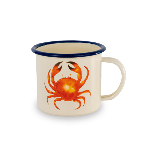 Mug in latta con decoro Granchio