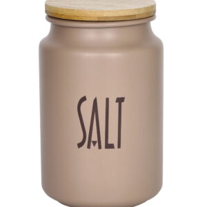 Barattolo Salt Tortora Metal/Bamboo