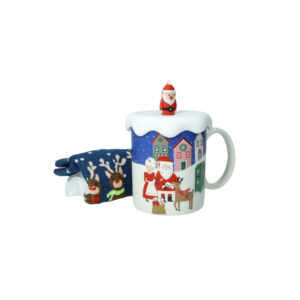 Mug New Bone China Babbo Natale Silicone c/Calzini